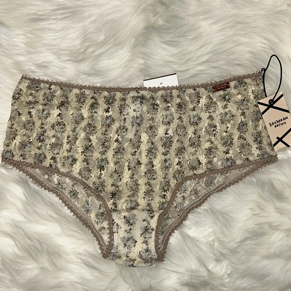 DAYDREAM NATION | Wilshire Pany - Floral Mesh Lace Panty in Tan - Picture 3 of 4